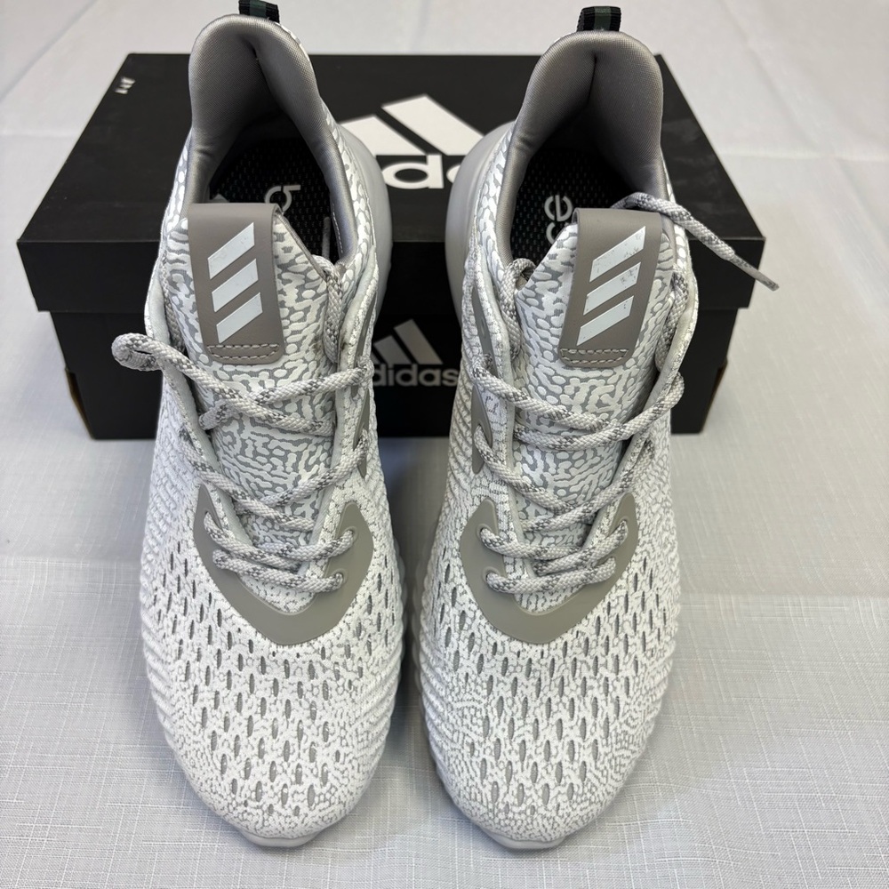 Adidas Alphabounce AMS Light Gray and White Running Shoes Men's 7.5